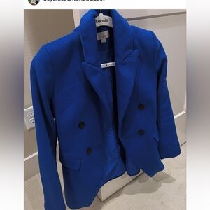 LOFT Royal Blue Double-Breasted Wool Blazer
